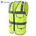 Atacado Personalizado Logotipo Impresso Hi-vis Gilet Segurança Colete Amarelo Malha ANSI Reflexivo Alta Visibilidade Vest com ID Bolsos